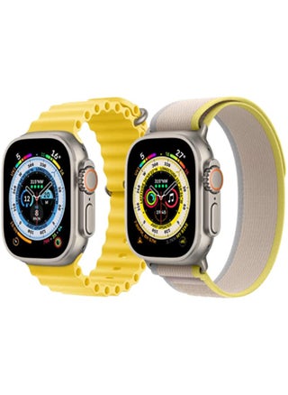 Silicone Ocean Band Strap Yellow Trail Loop strap Yellow/Beige Set of 2 for Apple Watch Ultra 8 49mm - pzsku/Z4E3585D42D39D5642CF1Z/45/_/1694459529/13141c74-2e9c-4f5f-b2d5-6e2c55af4e7c