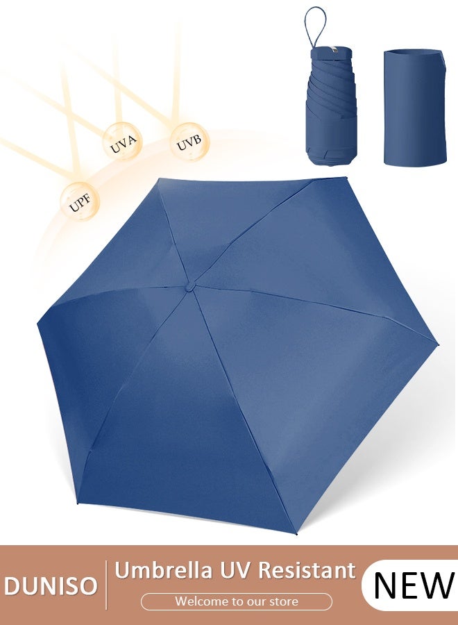 DUNISO Mini Umbrella Windproof Folding Travel Umbrella Anti-UV Sun And Rain Umbrellas Compact Portable For Women and Men - Image 1