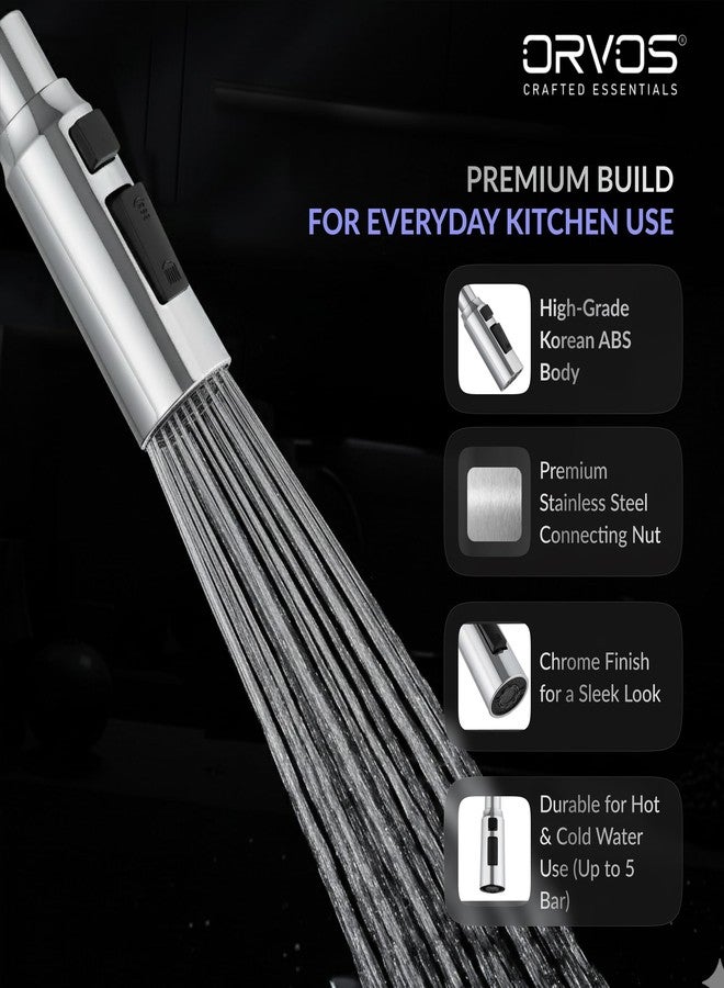 Orvos Kitchen Faucet Extender - Vector, 360 degree swivel, High Grade ABS Material Body, with Premium Stainless Steel Connecting Nut, Three modes with full rotations, for high end luxury kitchens - Image 4