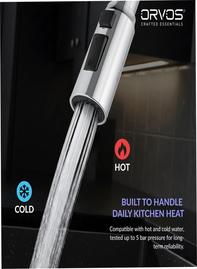 Orvos Kitchen Faucet Extender - Vector, 360 degree swivel, High Grade ABS Material Body, with Premium Stainless Steel Connecting Nut, Three modes with full rotations, for high end luxury kitchens - Image 3