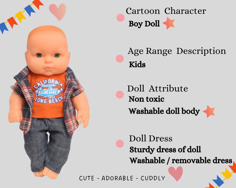 EL FIGO Cute Little Boy Toy in Exclusive Dress Doll for Kids (Rotatable Legs Arms with Removable Clothes Set 31 cm) - Image 5