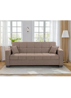 SILA Modern Three Seater Sofa Cum Bed Sleeping Fabric  Sofa Bed Modern Design Living Room Sofa Sila-S399 Beige 180x110x75  - Image 1