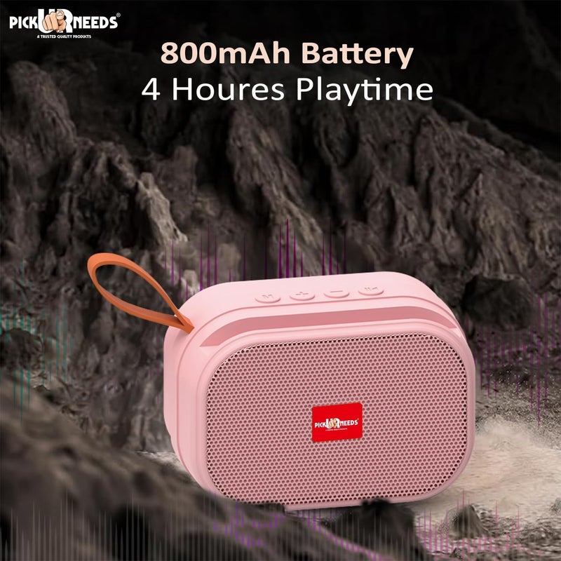Pick Ur Needs Rechargeable Wireless 2 Side Bass Loud Speaker with USB/TF Card Support Portable 5 W Bluetooth Speaker (Pink) - Image 5