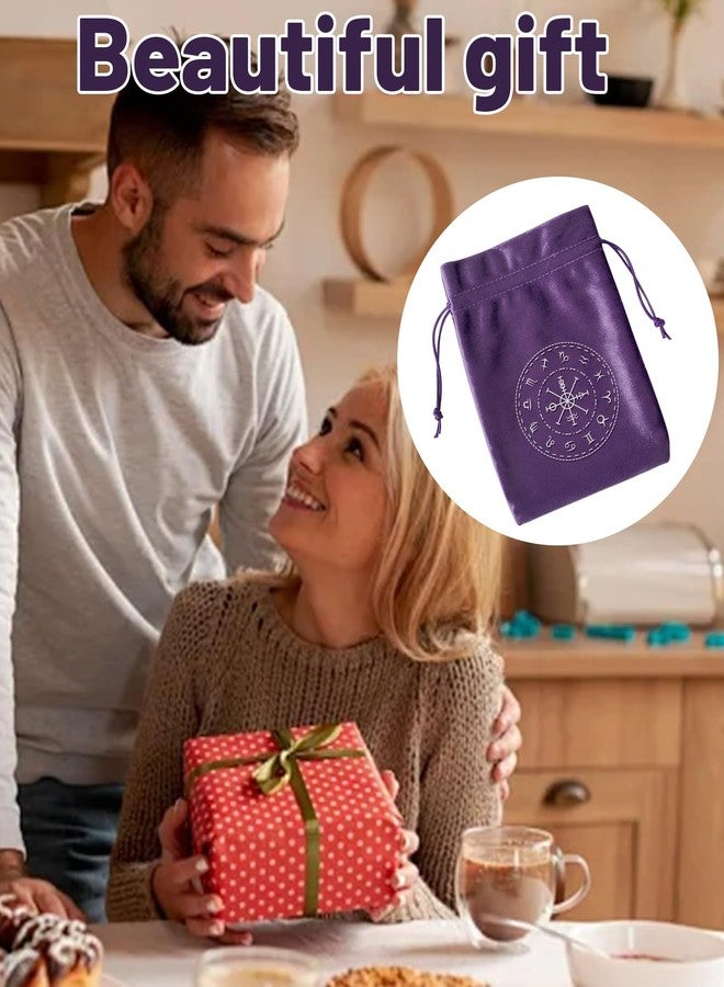 Buildcon Dice Bag for Tarot Deck Storage, Velvet Tarot Accessories, Black and Purple Tarot Card Pouch with Drawstring, (13 * 18cm/5.11 * 7.08in) Gift Bag for Tarot Accessories - Image 5