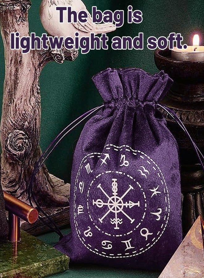 Buildcon Dice Bag for Tarot Deck Storage, Velvet Tarot Accessories, Black and Purple Tarot Card Pouch with Drawstring, (13 * 18cm/5.11 * 7.08in) Gift Bag for Tarot Accessories - Image 3