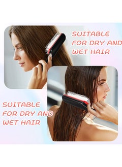 Patelai Patelai 3 Sizes 9-Row and 5-Row Cushion Nylon Hair Brush for Natural Curly Hair, Travel Detangling Brush Comb for Women Men Volumizing Shaping Separating Defining Curls Hair Salon (Red Black)  - Image 3