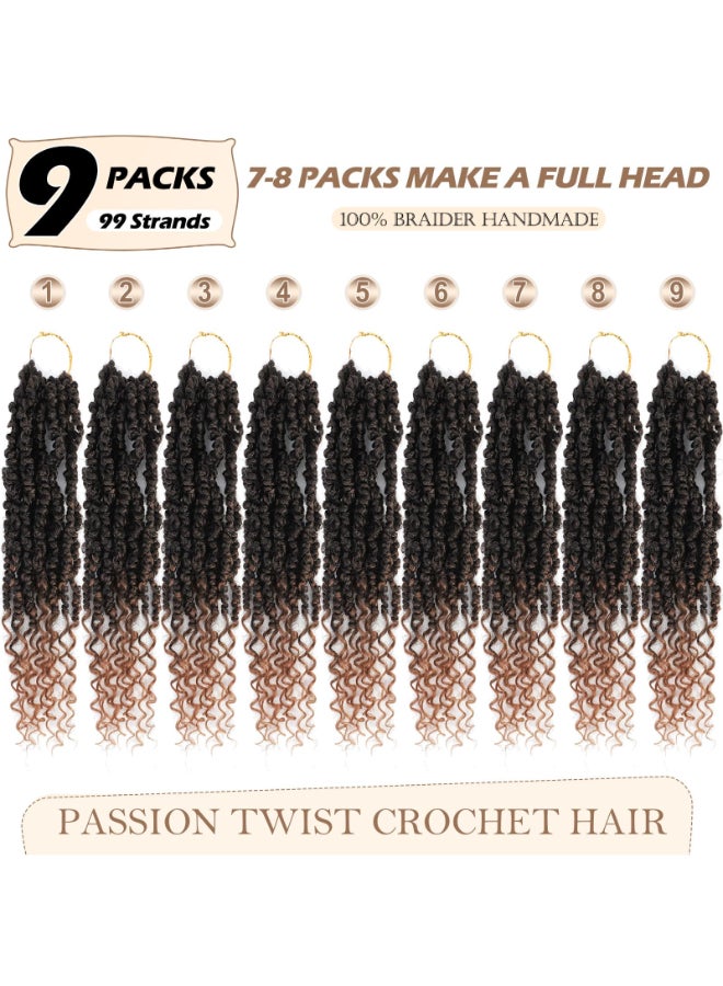 Befunny Passion Twist Crochet Hair10 Inch 9 Packs Ombre Pretwisted Passion Twist Hair Soft Pre Looped Crochet Hair For Women Short Curly Crochet Twists Braids10T30 - Image 4