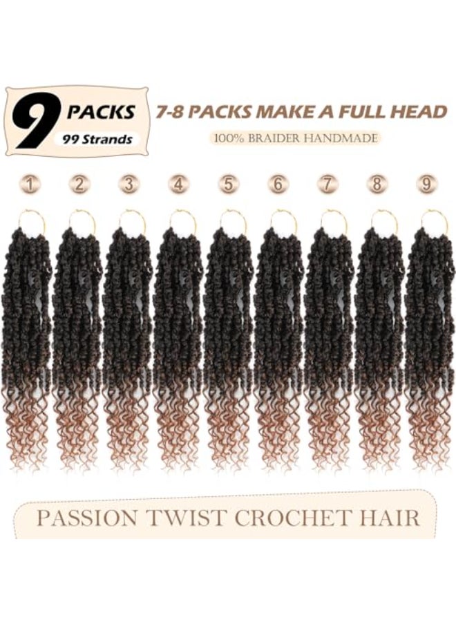 Befunny Passion Twist Crochet Hair10 Inch 9 Packs Ombre Pretwisted Passion Twist Hair Soft Pre Looped Crochet Hair For Women Short Curly Crochet Twists Braids10T30 - Image 3