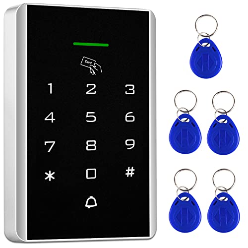 toncont Door Access Control Keypad, 125KHz Proximity ID Card Access Control System, Support 1000 Users Door Access Control, Stand-Alone Keypad + 5PCS Keychains for Entry Access Controller Gate Opener - Image 1