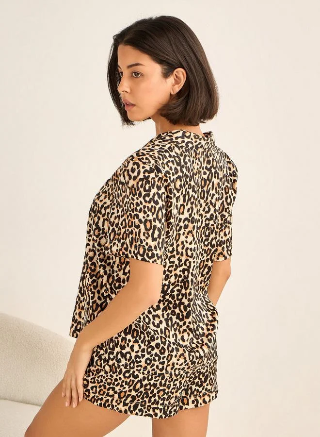 Aadaraya  Aadaraya Shorts Set Button-Down Shirt & Shorts for Women | Best Price UAE