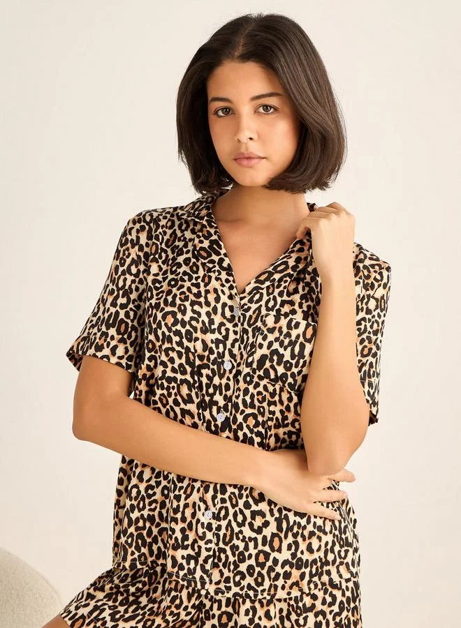 أدريا طقم شورتات أدارايا قميص بأزرار وشورت