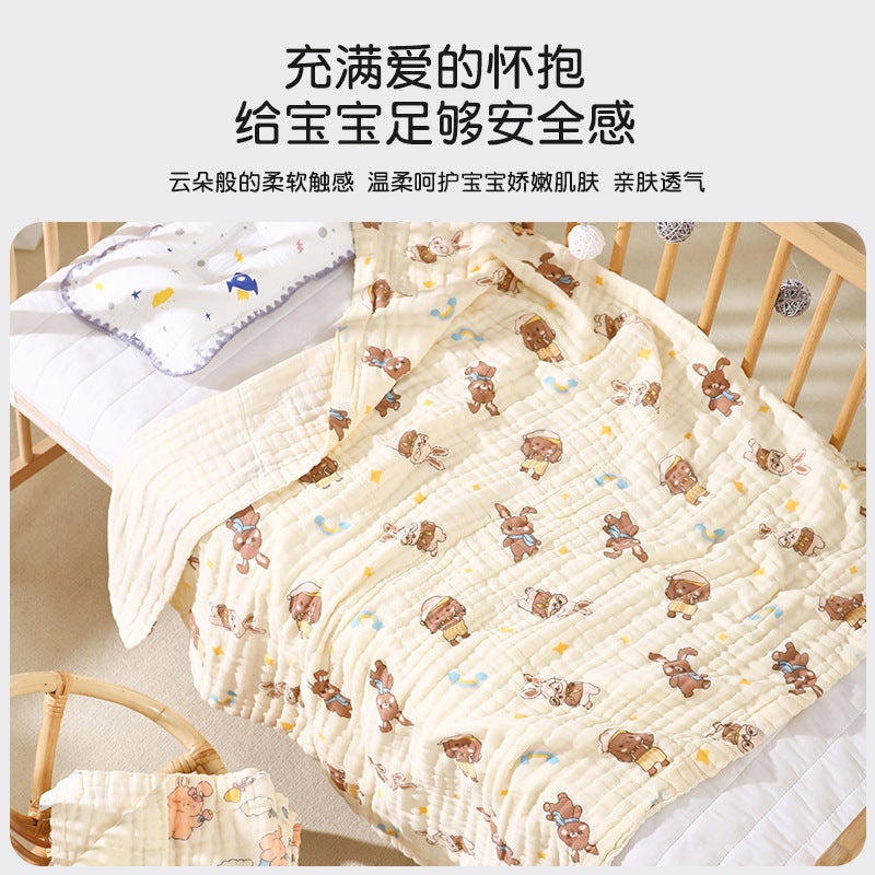 Baby Bath Towel Children'S Gauze Bath Towel Pure Cotton Baby Newborn Super Soft Absorbent Bath Blanket Four Seasons Available - Image 4