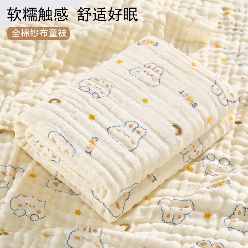 Baby Bath Towel Children'S Gauze Bath Towel Pure Cotton Baby Newborn Super Soft Absorbent Bath Blanket Four Seasons Available - Image 2