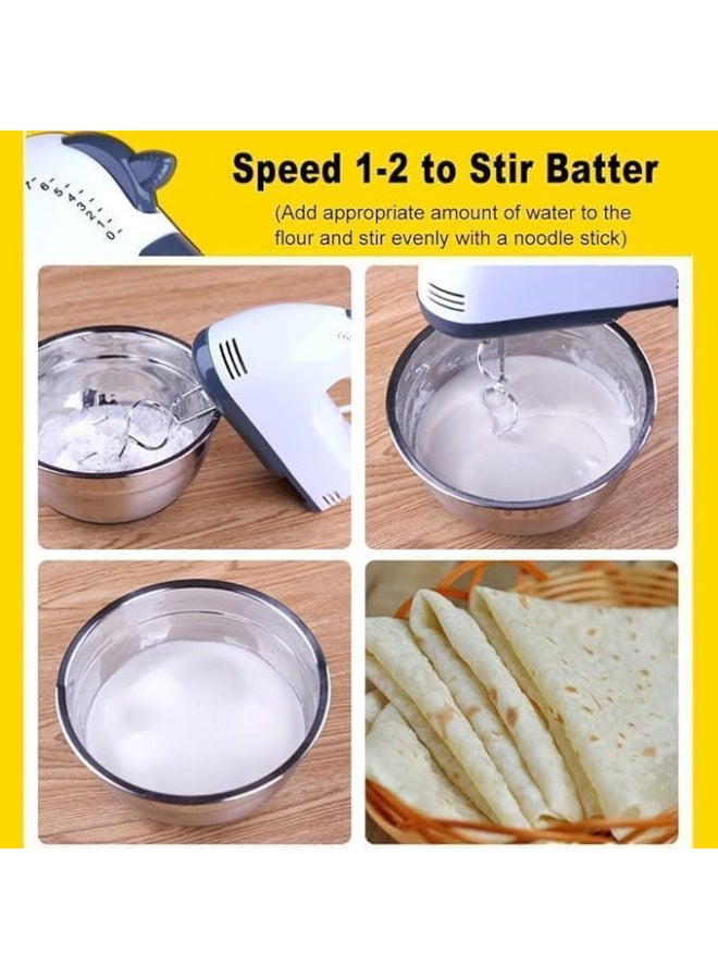 7-Speed Electric Hand Mixer – Automatic Handheld Food Mixer with Egg Beaters for Baking, Cake, Dough, Bread & Flour Mixing - Image 4