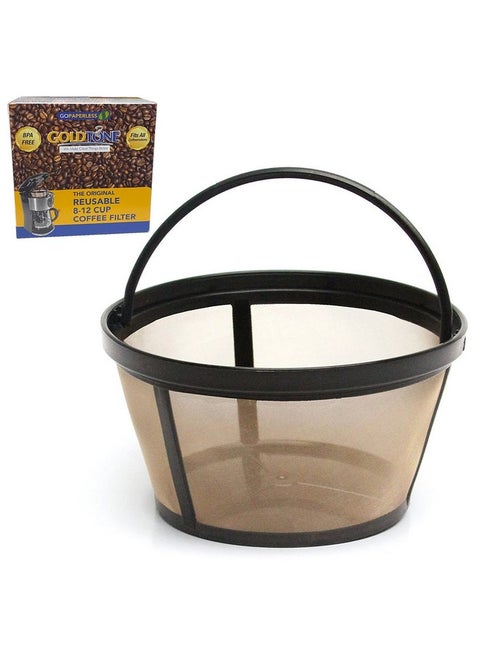 GOLDTONE Reusable 8-12 Cup Basket Coffee Filter fits Mr. Coffee Makers and Brewers, Replaces your Paper Coffee Filters, BPA Free