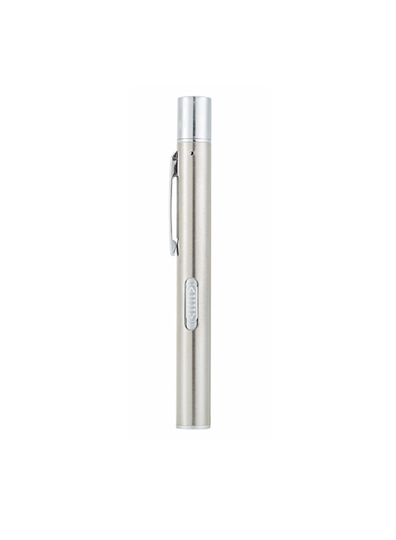 Rechargeable Penlight, Portable And Durable Mini Medical Handy Flashlight, Dual Light Source LED Stainless Steel Nursing Pen Light For Students Doctors Nurses, (1pc, Silver) - Image 1