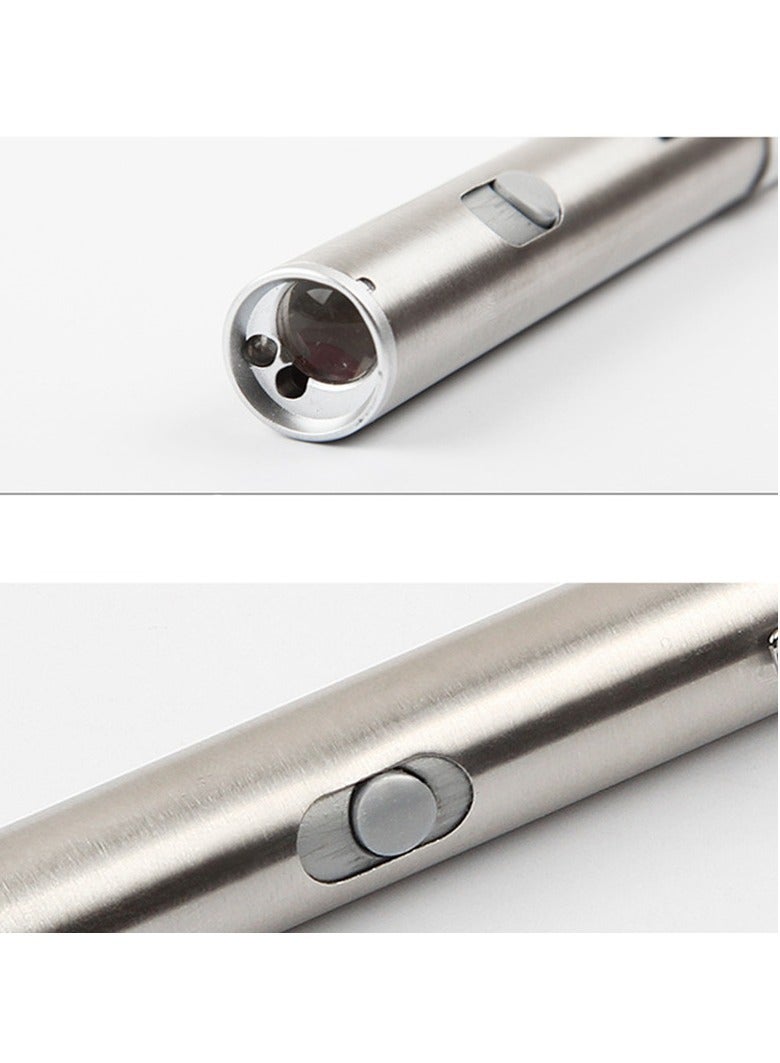 Rechargeable Penlight, Portable And Durable Mini Medical Handy Flashlight, Dual Light Source LED Stainless Steel Nursing Pen Light For Students Doctors Nurses, (1pc, Silver) - Image 2