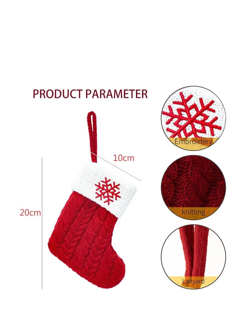 Christmas Stockings Christmas Sock Ornaments Mini Cute Kids Gift Candy Stocking Bags Christmas Decoration Hanging Socks for Xmas Tree Decor (3PCS-Snowflake)  - Image 2