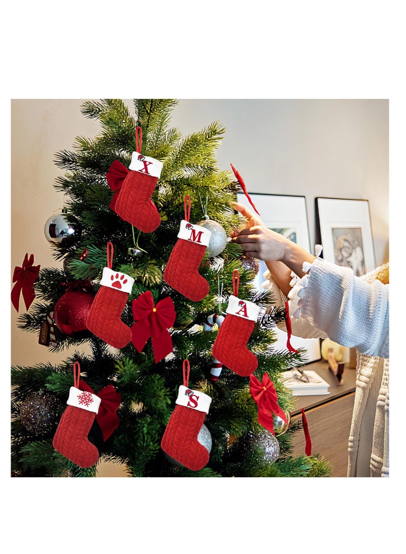 Christmas Stockings Christmas Sock Ornaments Mini Cute Kids Gift Candy Stocking Bags Christmas Decoration Hanging Socks for Xmas Tree Decor (3PCS-Snowflake)  - Image 4