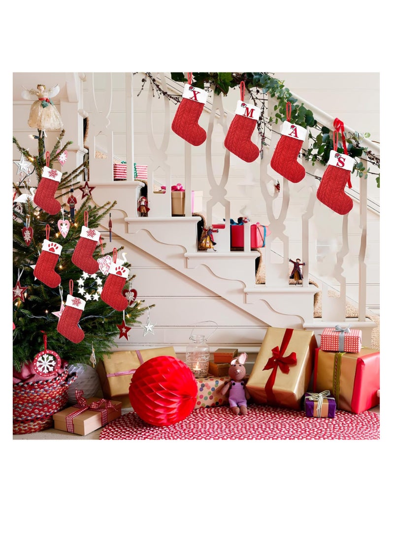 Christmas Stockings Christmas Sock Ornaments Mini Cute Kids Gift Candy Stocking Bags Christmas Decoration Hanging Socks for Xmas Tree Decor (3PCS-Snowflake)  - Image 3