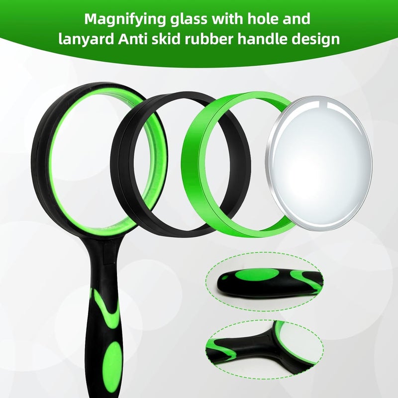 Ueixieo Magnifying Glass75mm 10X Handheld Reading Magnifier for Seniors & Kids, Magnifying Glass for Book Newspaper Reading, Kids Nature Hobby and Science - Image 4