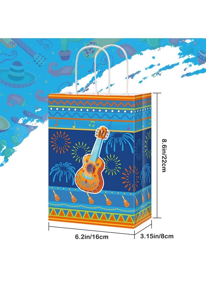 Pajean Pajean 18 Packs Fiesta Party Favor Bags with Handles, Cinco De Mayo Candy Bags Mexican Themed Paper Gifts Bags for Birthday Baby Shower Bridal Mexico Party Favor Supplies  - Image 2