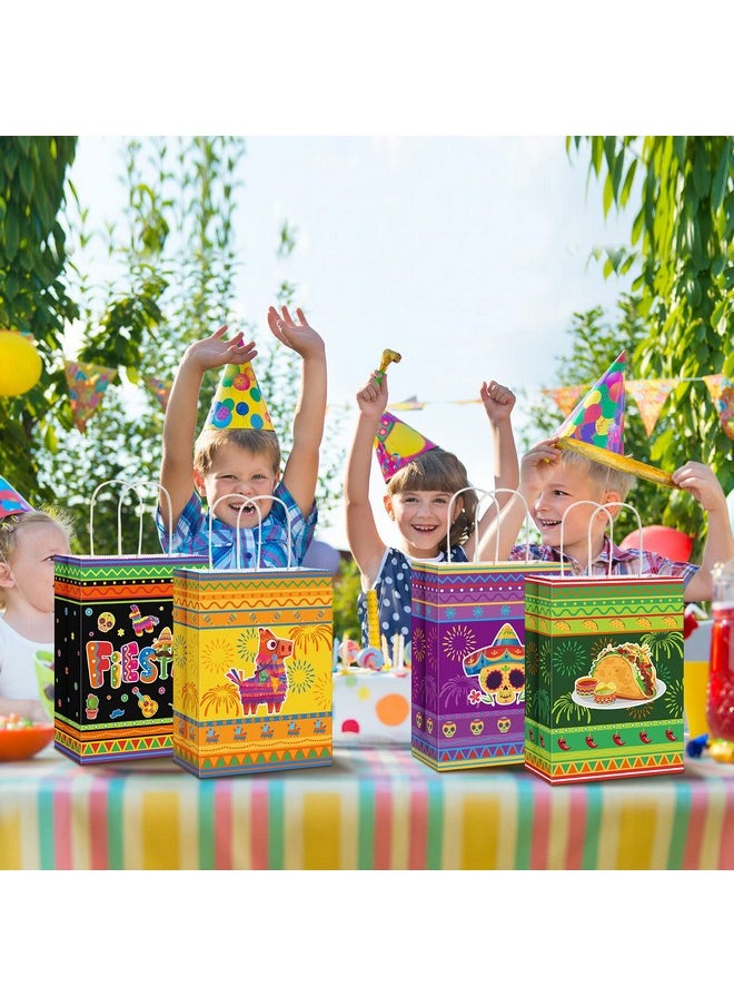 Pajean Pajean 18 Packs Fiesta Party Favor Bags with Handles, Cinco De Mayo Candy Bags Mexican Themed Paper Gifts Bags for Birthday Baby Shower Bridal Mexico Party Favor Supplies  - Image 5