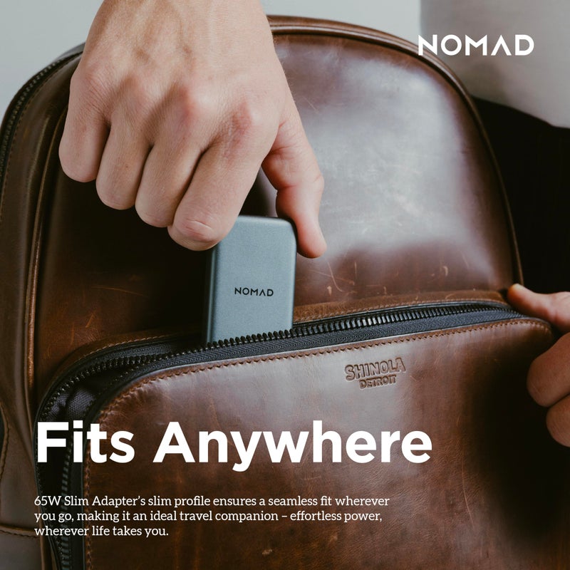 Nomad 65w Slim Power Adapter Carbide, Flat Wall Charger with Dual USB C Cable Ports, Flat Charger Block with Fast Charge Ports, Slim Charger Block Flat USB C Wall Plug and Wall Charger - Image 5