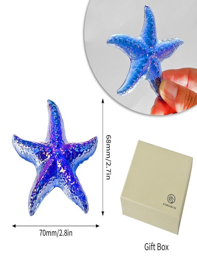 LONGWIN Handmade Glass Starfish Decor for Home Collectible Figurines Sea Animal Beach Coastal Sculpture for Tabletop Centerpiece Ocean Themed Gift - Image 4