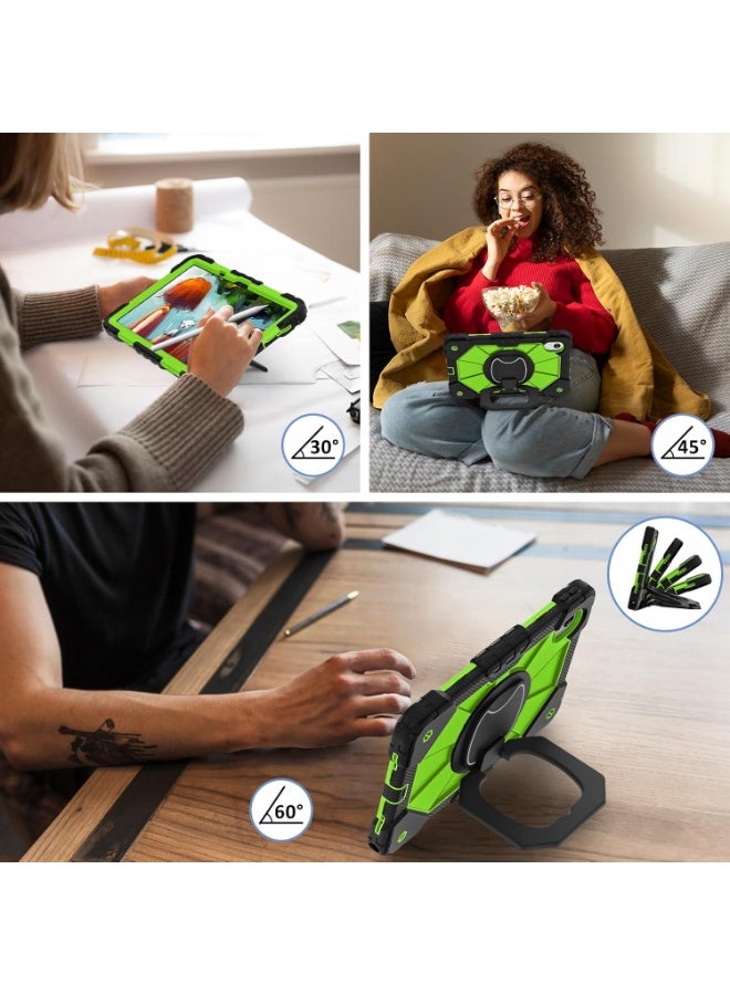 VKL Case for Lenovo Idea Tab 11 inch 2025 Tablet (TB336ZU/TB336FU), Full-Body Rugged Shockproof Protective Shell, 360° Rotating Stand Handle Grip Cover with Shoulder Strap (Black+Green) - Image 5