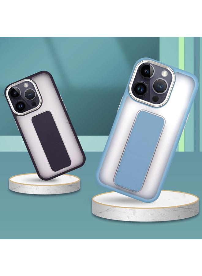 S-TOP Case For iPhone 11 Pro Max Skin-Feel Plating Wrist Strap Stand Phone Case - Image 2