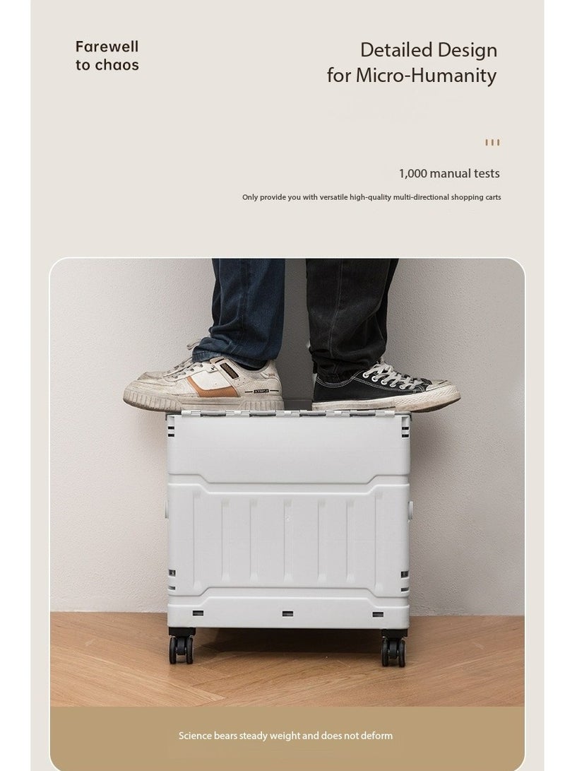 JOMILA Trolley Cart, Multi Functional Folding Wagon, Heavy Duty Collapsible Beach, Picnic & Camping Lounge Trolleys with Wheels Silver - Image 3