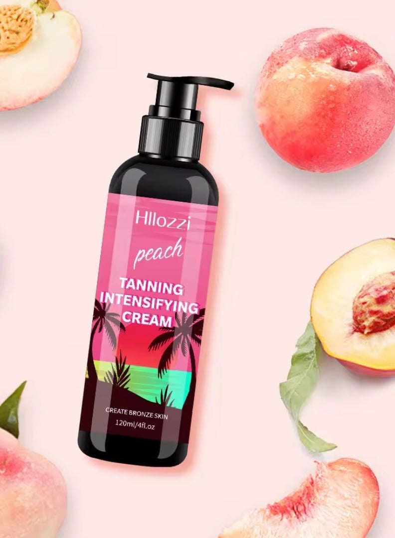 Hllozzi 120ml Peach Tanning Intensifying Cream for Men and Women Create Bronze Skin Extreme Intensive Tanning Soft Gel Tanning Lotion Accelerator Tanning Cream Self Tanner Cream for Skin Tanning Sunless Tanner - Image 4