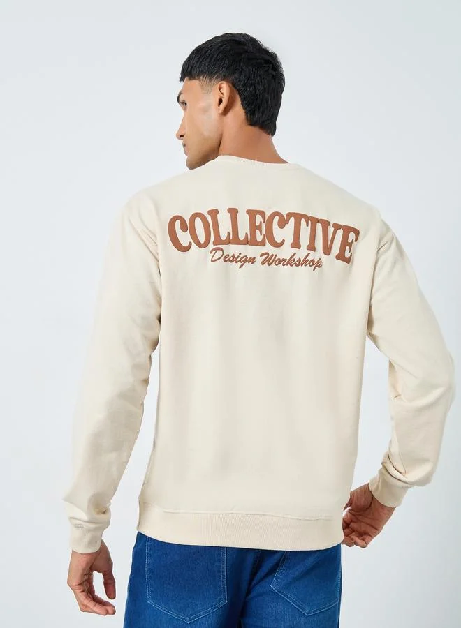 Styli Eco-Earth Relaxed Fit Back Puff Print Sweatshirt