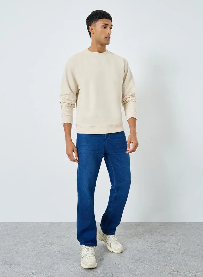 Styli Eco-Earth Relaxed Fit Back Puff Print Sweatshirt