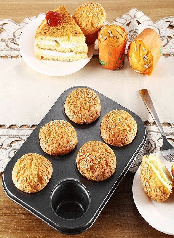 Kosh Popular Combo - Carbon Steel Non-Stick Bread Loaf Pan Tin Tray, 6 Cup Muffin Baking Tray & Cupcake Mould Baking Tray Tin Pan Set for Making The Perfect Cupcake & Bread - Image 2