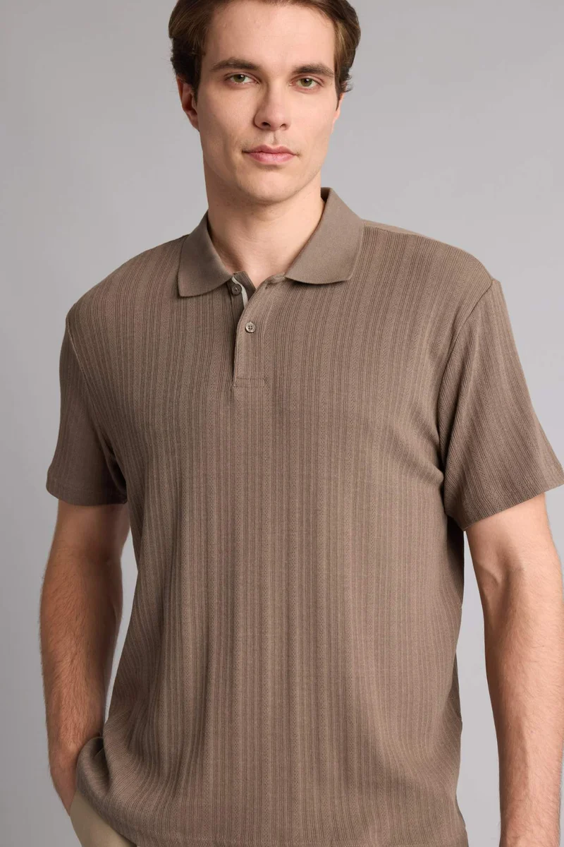 Regular Fit Kaki Short Sleeve Polo T-Shirt