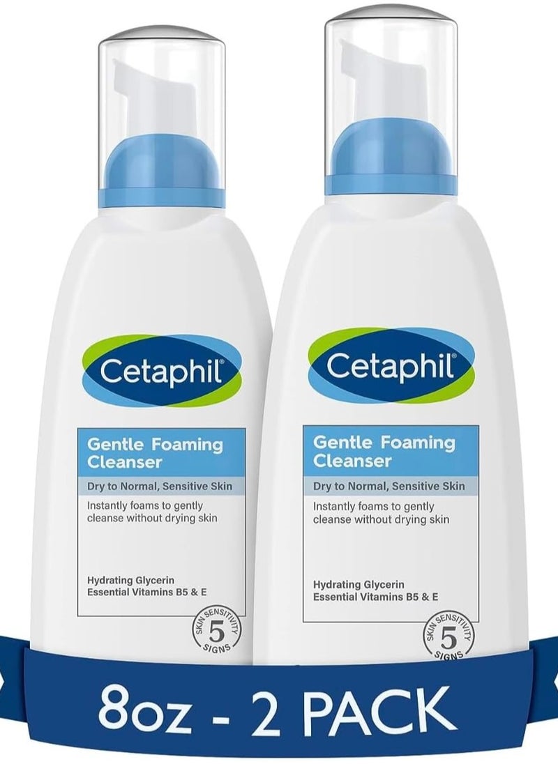 Cetaphil - Gentle Foaming Cleanser (Pack of 2) - Gently cleanses without leaving skin dry or tight - Rich, airy lather - For all skin types - Fragrance-free and suitable for sensitive skin 8oz, by Cetaphil, 2 - Image 1