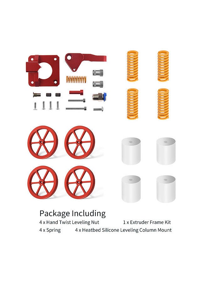 Two Trees - All Metal Feeder Extruder Frame and 4PCS Hand Twist Leveling Nut 4PCS Silicone Columns with 4PCS Heated Bed Springs - Image 1