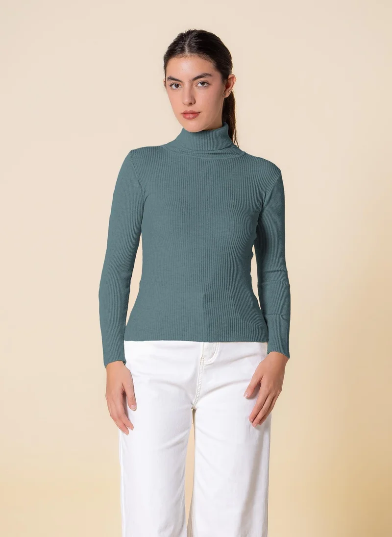 SHAPES KNITTED HIGH-NECK TOP