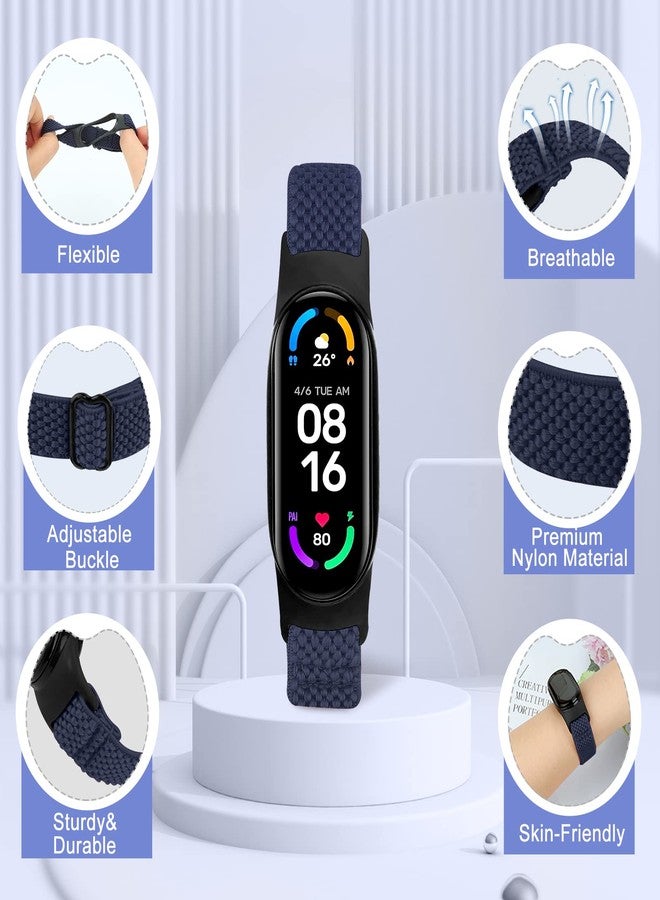مجموعة من 5 أربطة نايلون حلقية فردية من TumpCez متوافقة مع أساور Xiaomi Mi Band 7 و6 و5 و4 و3/Amazfit Band 5، أربطة رياضية بديلة مرنة قابلة للتعديل ومريحة وجيدة التهوية للنساء والرجال - Image 3