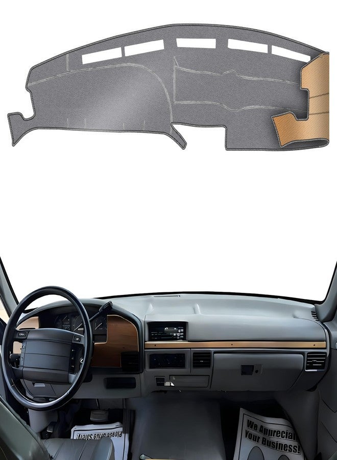 KEYOOG Dashboard Cover Dash Mat Fit for 1996-1992 Fo-rd F-150 Bronco,1997-1992 F-250 F-350 (for Left Hand Drive),Car Dash Board Mat Anti-Glare Carpet,Non-Slip Pad Sunshield Protector (Grey) - Image 1