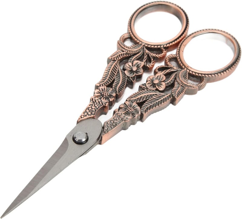 klarako Vintage Daffodil Small Scissors, Pointed Design Embroidery Scissors Ergonomic Design Handle Small Light for Handicraft for Sewing for Needlework - Image 2