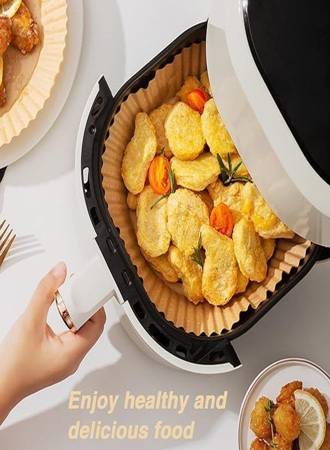 SANWALSA (100 pcs, Round, 8 inch) Disposable Air Fryer Paper Liners, Non-Stick Oil Resistant Parchment Paper for Frying, Baking, Cooking, Roasting and Microwave - Image 5