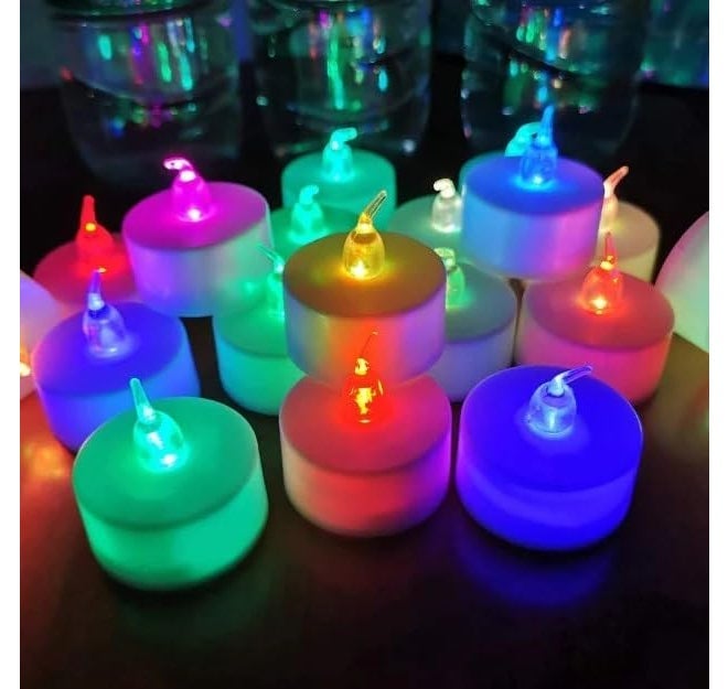 CHRONOS Multi-Color LED Tea Light Candles | Battery Operated Flameless, Safe, Smokeless Lighting for Home Décor, Festivals, Weddings | Ideal for Diwali, Christmas, & Events | Pack of 20/10/5 - Image 3