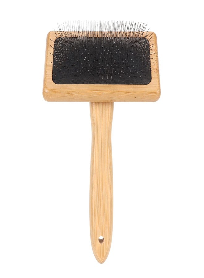 Fockety Sheepskin Wool Brush, Sheepskin Wool Wire Brush with Hole Cushion, Macrame Slicker Comb Pet Slicker Brush with Wood Handle for Grooming, Removing Shedding and Dirt (L) - Image 1