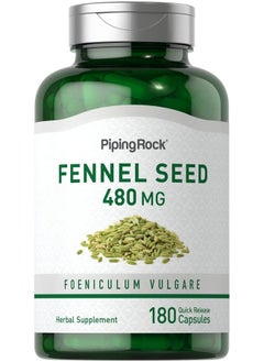 Fennel Seed Capsules  480Mg  180 Pills  Foeniculum Vulgare  Herbal Extract Supplement  Nongmo Glutenfree