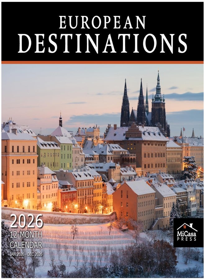 MICASA PRESS European Destinations 2026 Wall Calendar 12 Month | 12" x 24" Open | Thick & Sturdy Paper |Giftable | Travel Europe Calendar 2026 - Image 1
