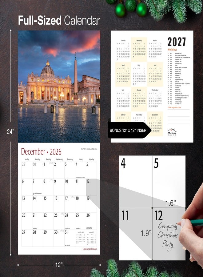 MICASA PRESS European Destinations 2026 Wall Calendar 12 Month | 12" x 24" Open | Thick & Sturdy Paper |Giftable | Travel Europe Calendar 2026 - Image 5