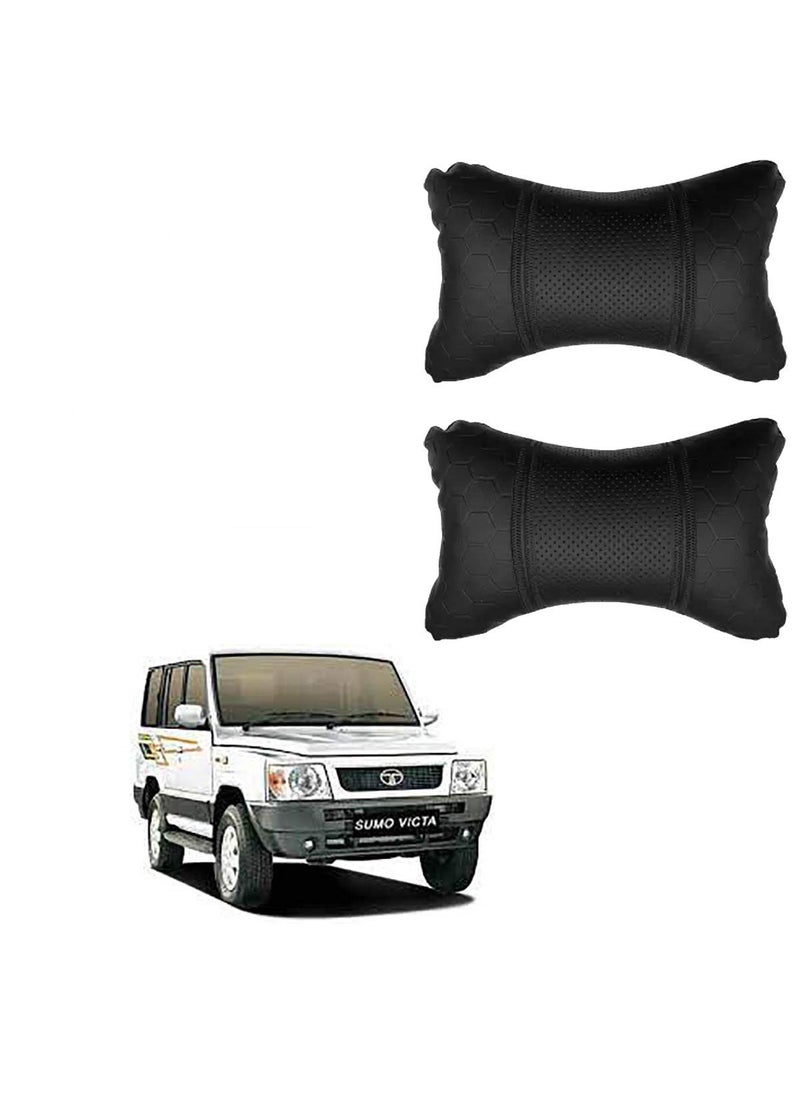 Adroitz Adroitz Black Universal Neck Rest Pillow Faux Leather Material in Football Design for All Cars_255  - Image 1
